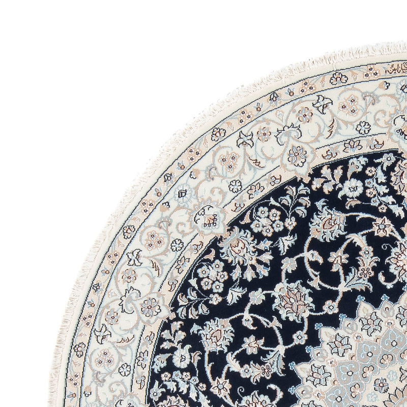 Alfombra Persa - Nain - Prima redondo  - 150 x 150 cm - azul oscuro