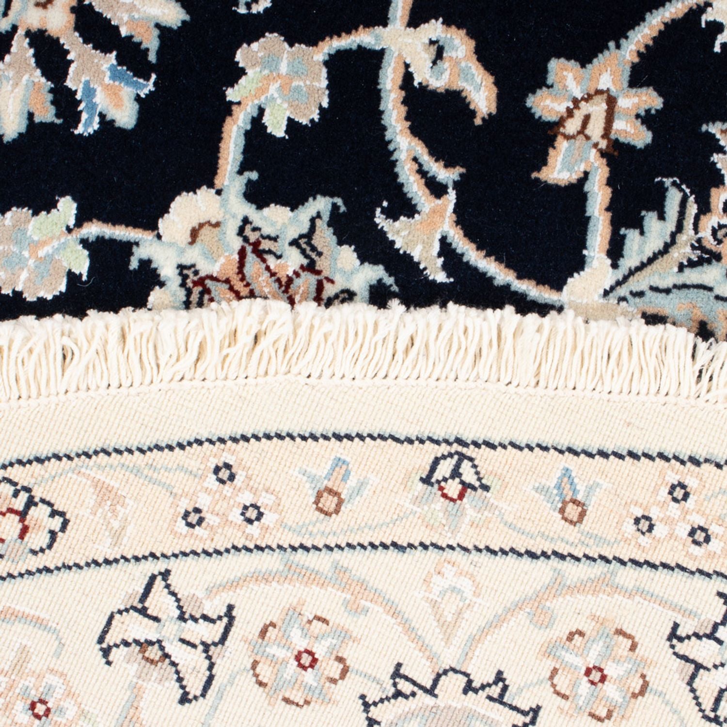 Alfombra Persa - Nain - Prima redondo  - 150 x 150 cm - azul oscuro