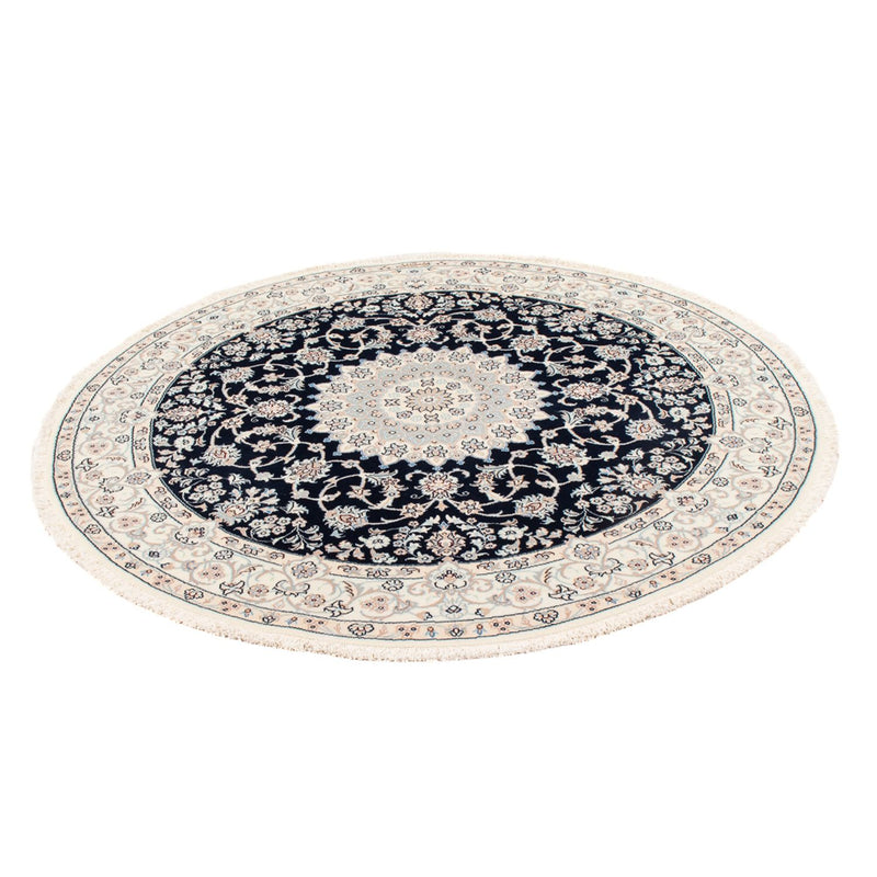 Alfombra Persa - Nain - Prima redondo  - 150 x 150 cm - azul oscuro