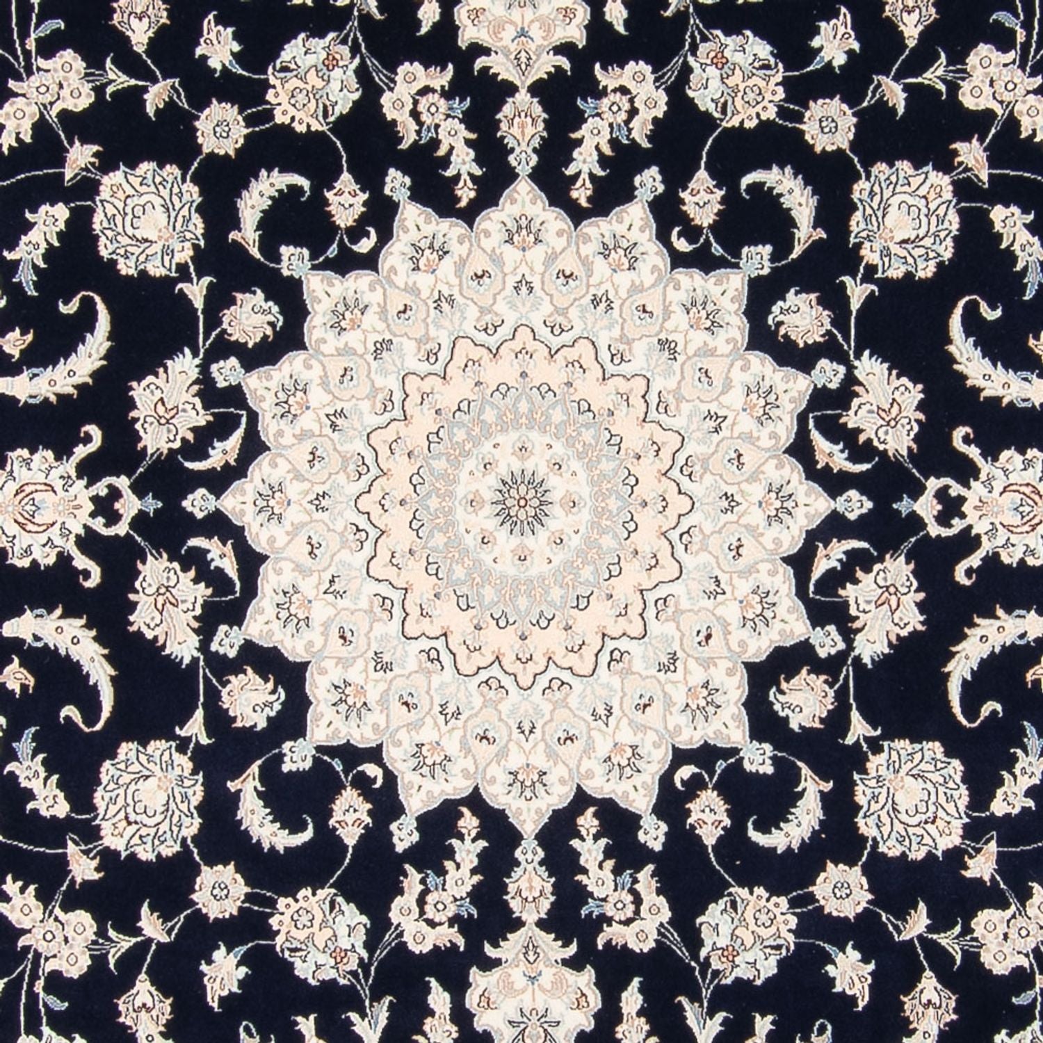 Alfombra persa - Nain - 280 x 227 cm - azul oscuro