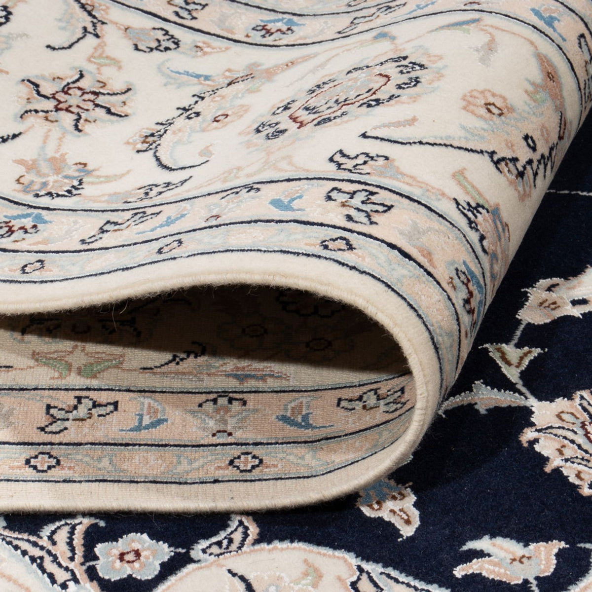 Alfombra persa - Nain - 280 x 227 cm - azul oscuro