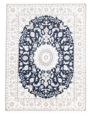 Alfombra Persa - Nain - Real - 196 x 147 cm - azul oscuro