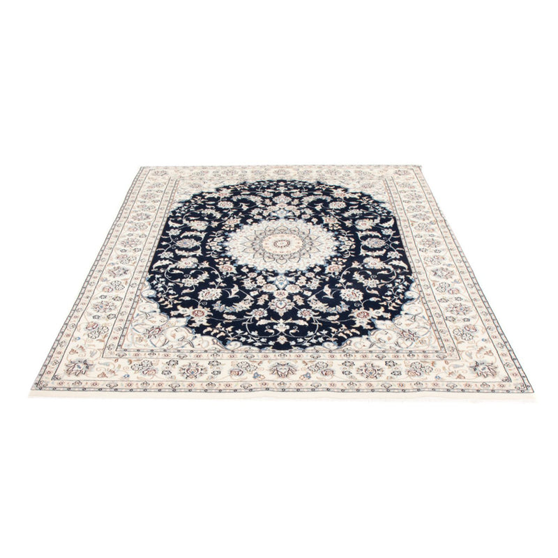 Alfombra Persa - Nain - Real - 196 x 147 cm - azul oscuro
