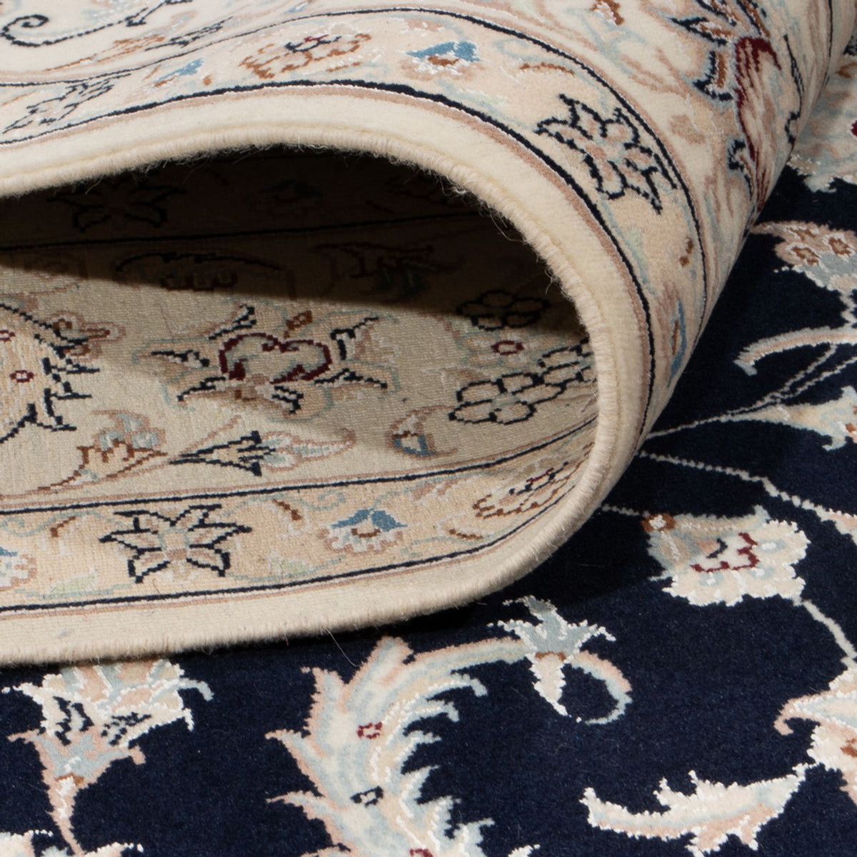 Alfombra persa - Nain - 235 x 172 cm - azul oscuro