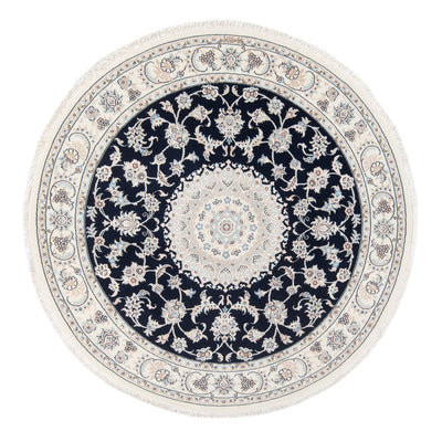 Alfombra Persa - Nain - Prima redondo  - 150 x 150 cm - azul oscuro