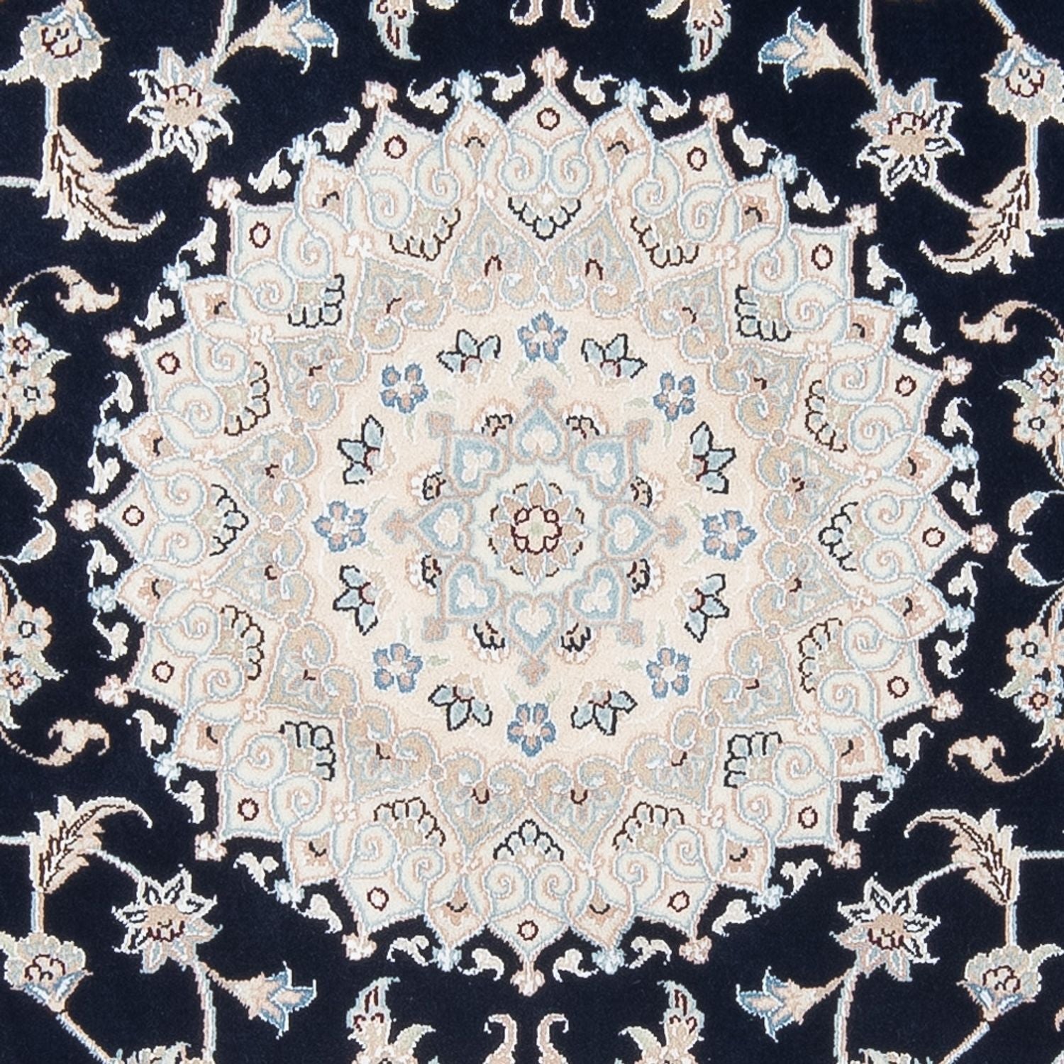 Alfombra Persa - Nain - Prima redondo  - 150 x 150 cm - azul oscuro
