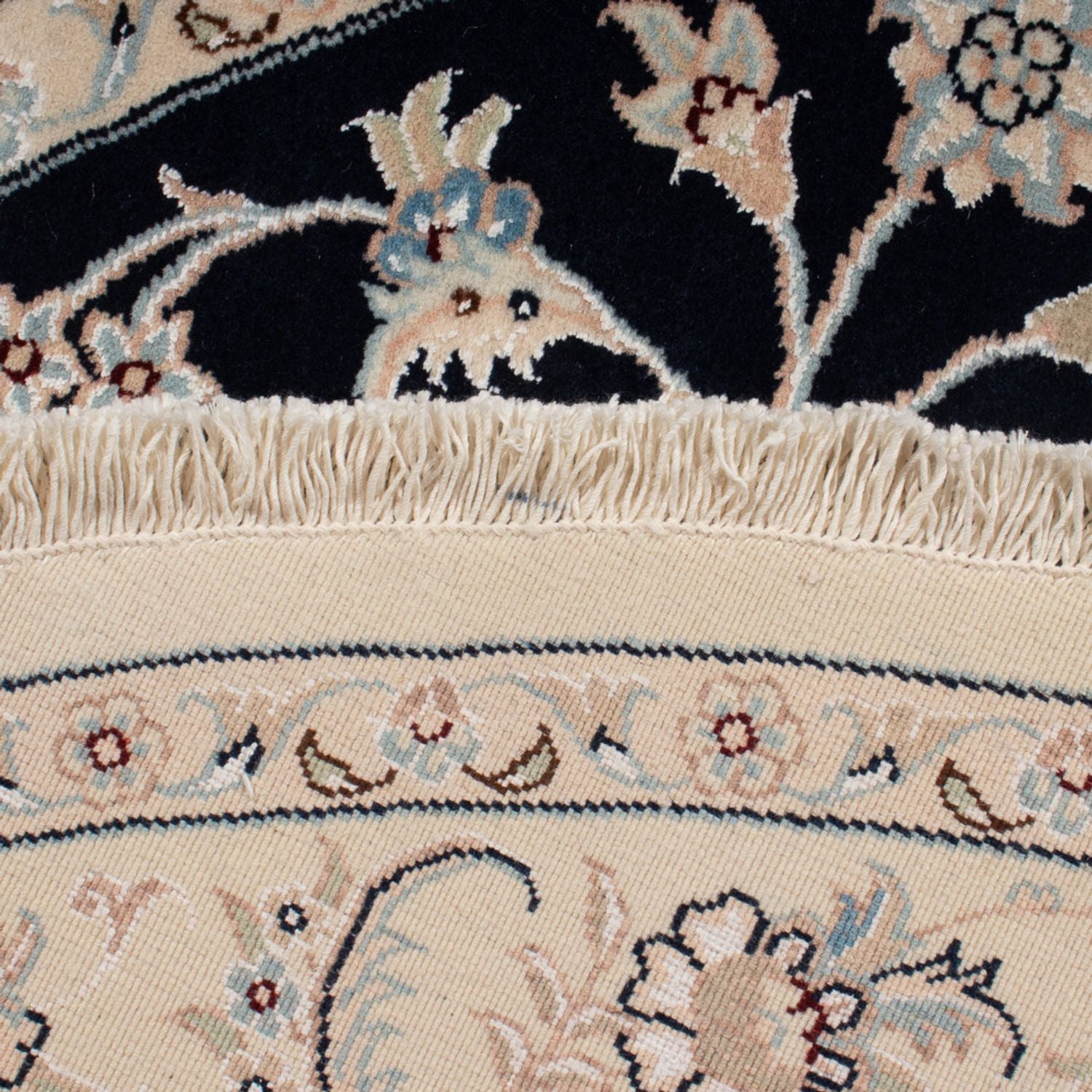 Alfombra Persa - Nain - Prima redondo  - 150 x 150 cm - azul oscuro