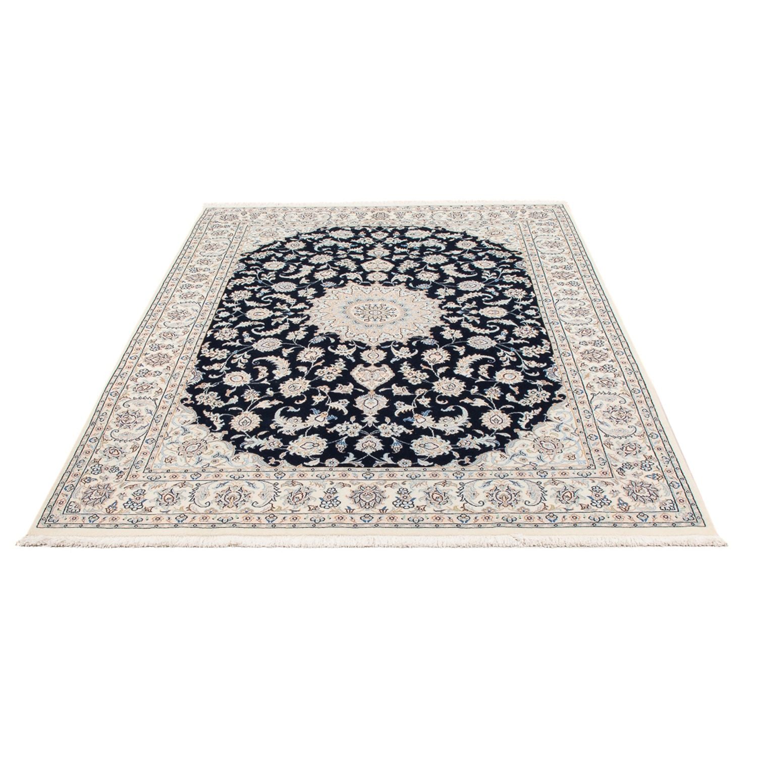 Alfombra Persa - Nain - Prima - 207 x 146 cm - azul oscuro
