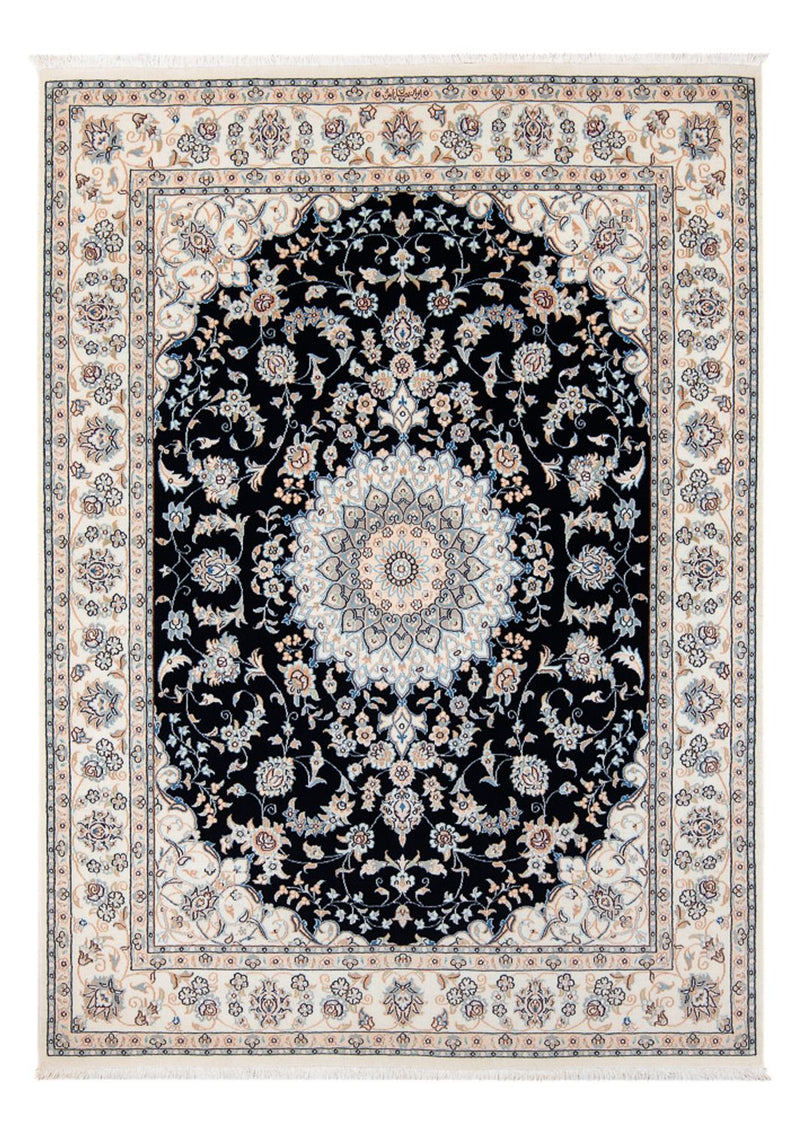 Alfombra Persa - Nain - Prima - 204 x 149 cm - azul oscuro