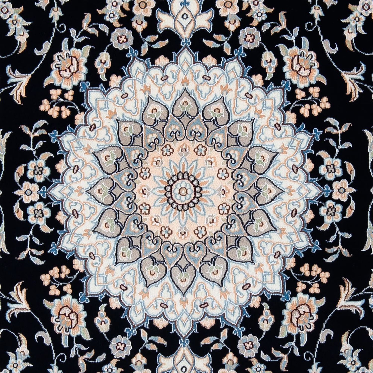Alfombra Persa - Nain - Prima - 204 x 149 cm - azul oscuro