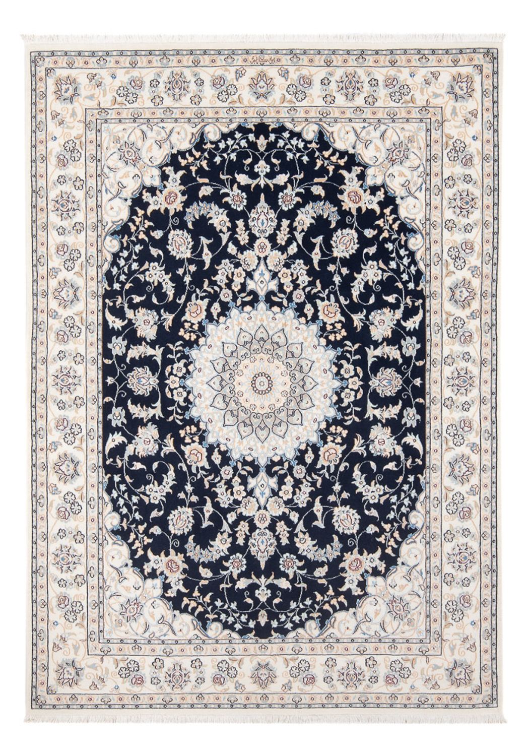 Alfombra Persa - Nain - Prima - 203 x 149 cm - azul oscuro