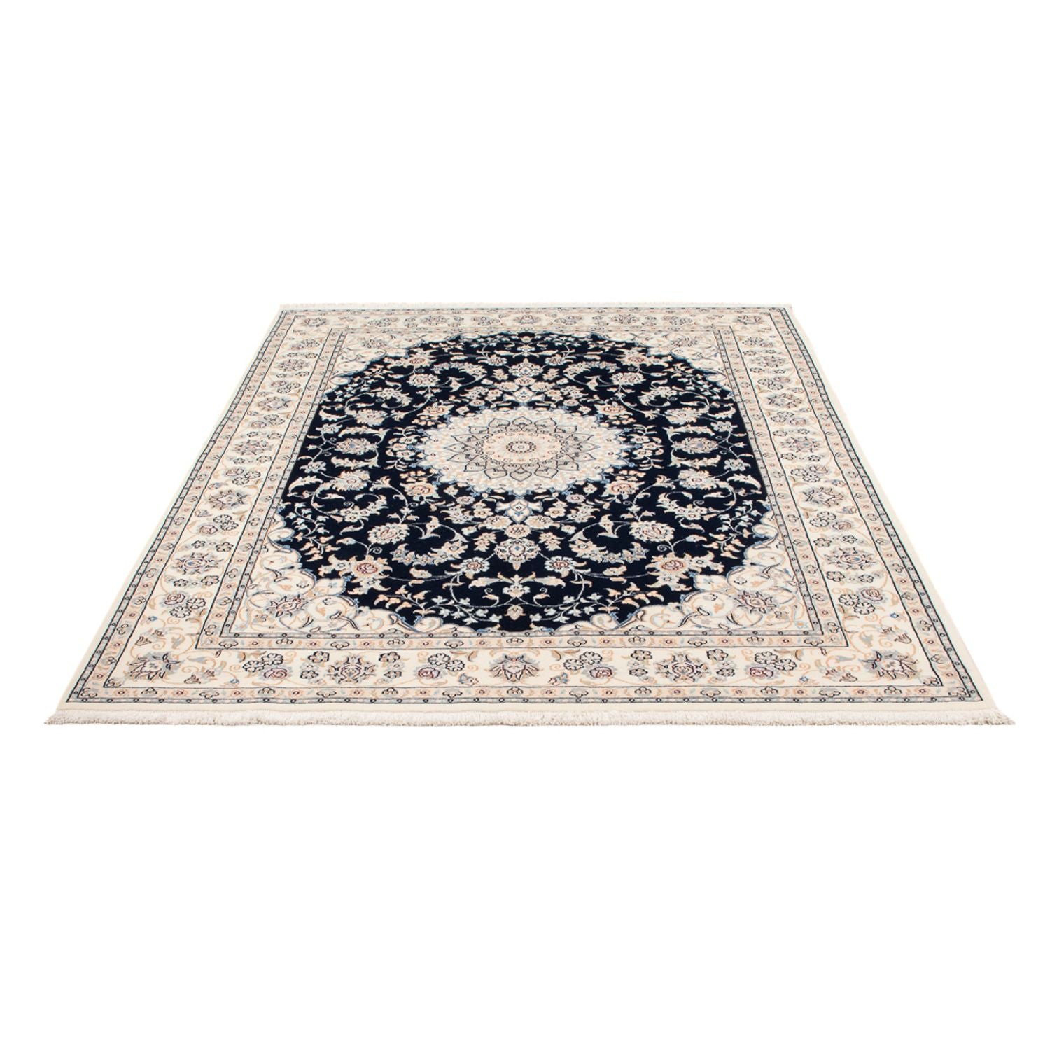Alfombra Persa - Nain - Prima - 203 x 149 cm - azul oscuro