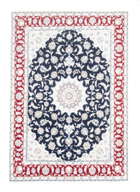 Alfombra Persa - Nain - Real - 203 x 145 cm - azul oscuro