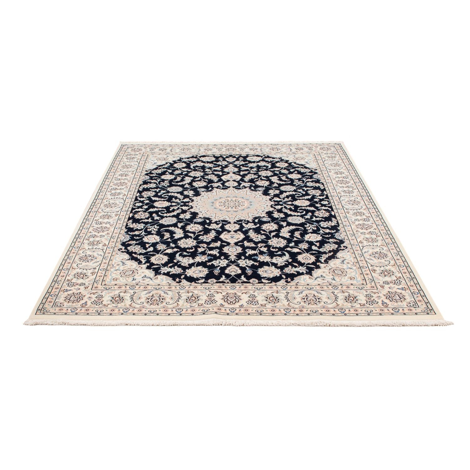 Alfombra Persa - Nain - Prima - 203 x 147 cm - azul oscuro