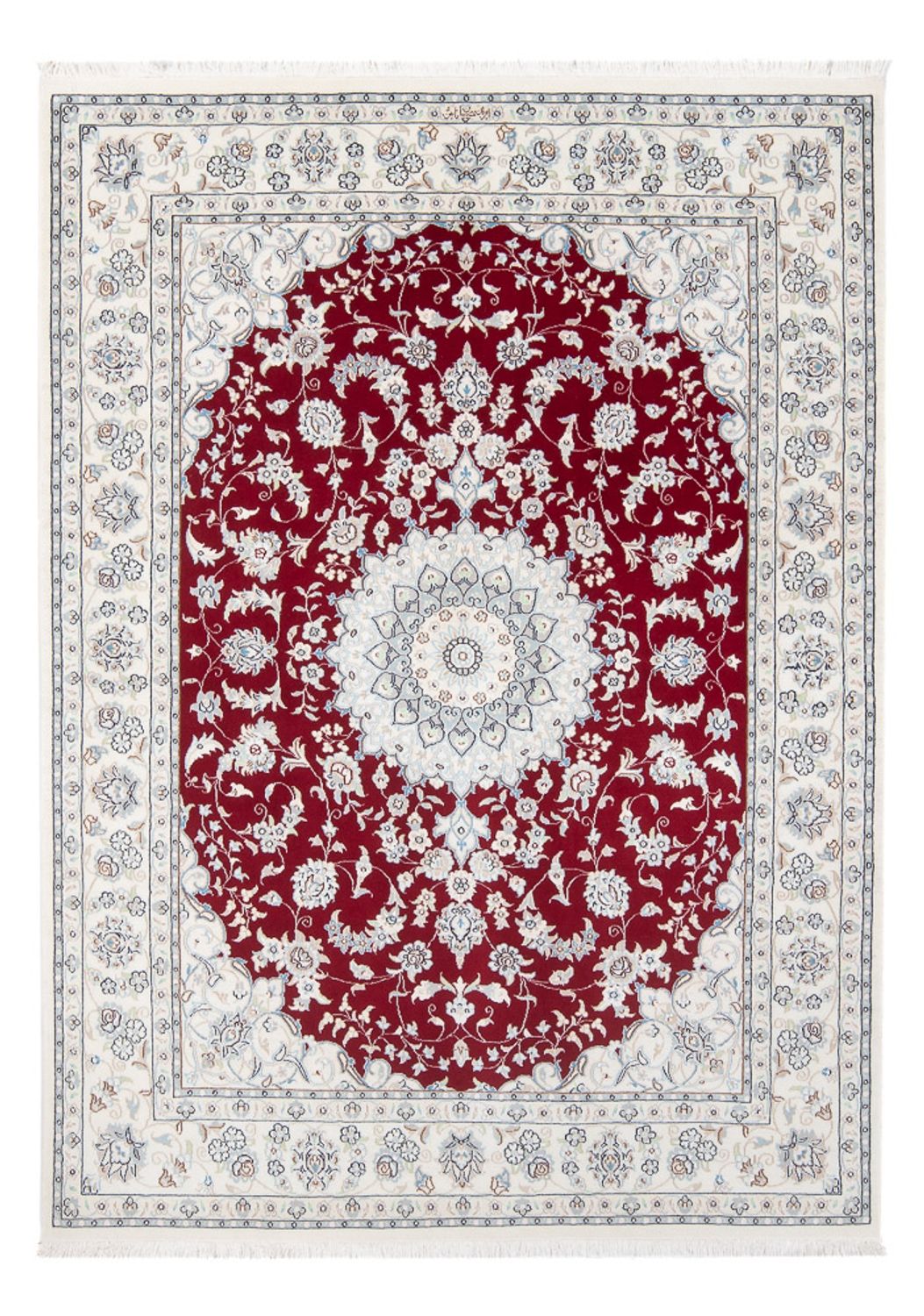 Alfombra Persa - Nain - Prima - 200 x 146 cm - rojo