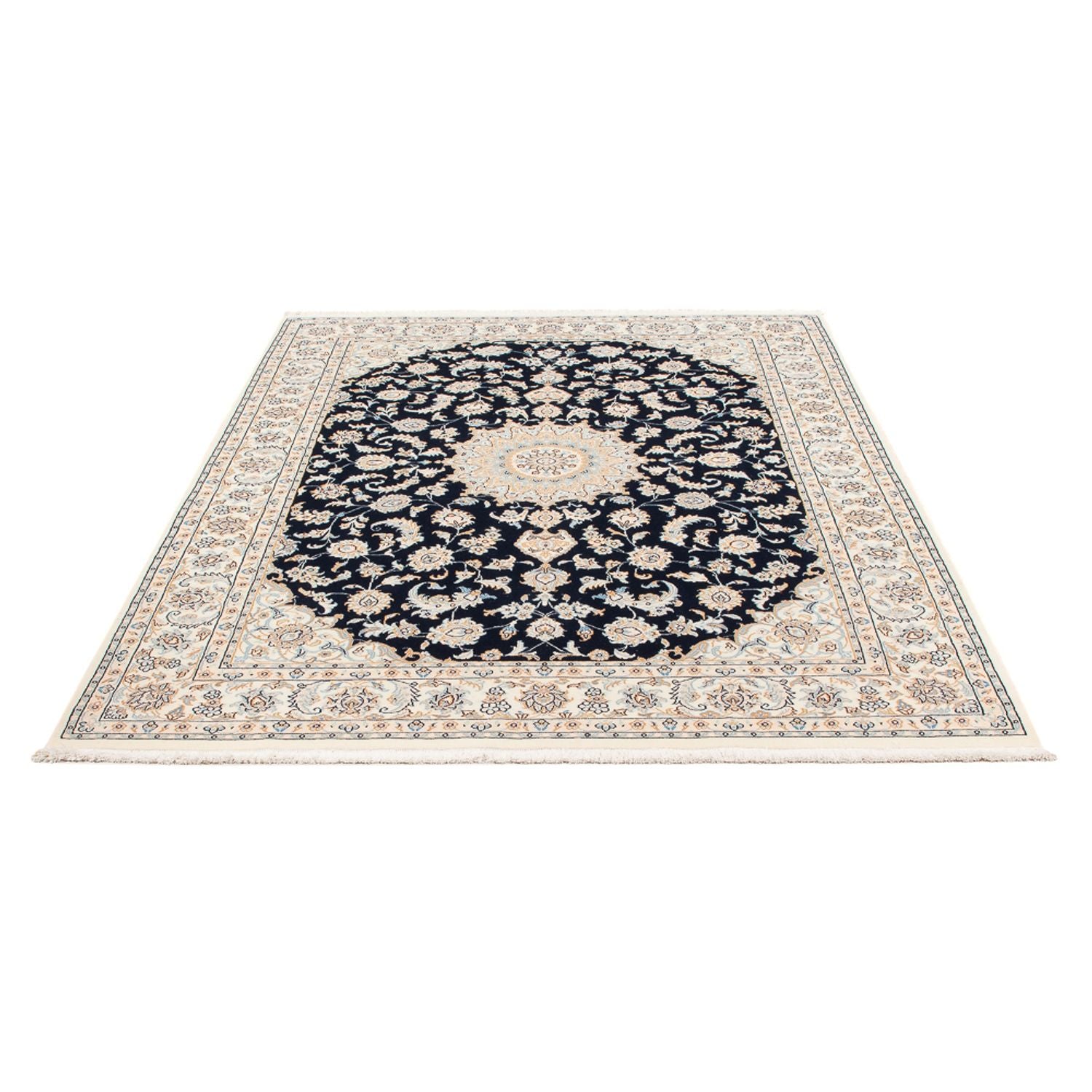 Alfombra Persa - Nain - Prima - 205 x 148 cm - azul oscuro