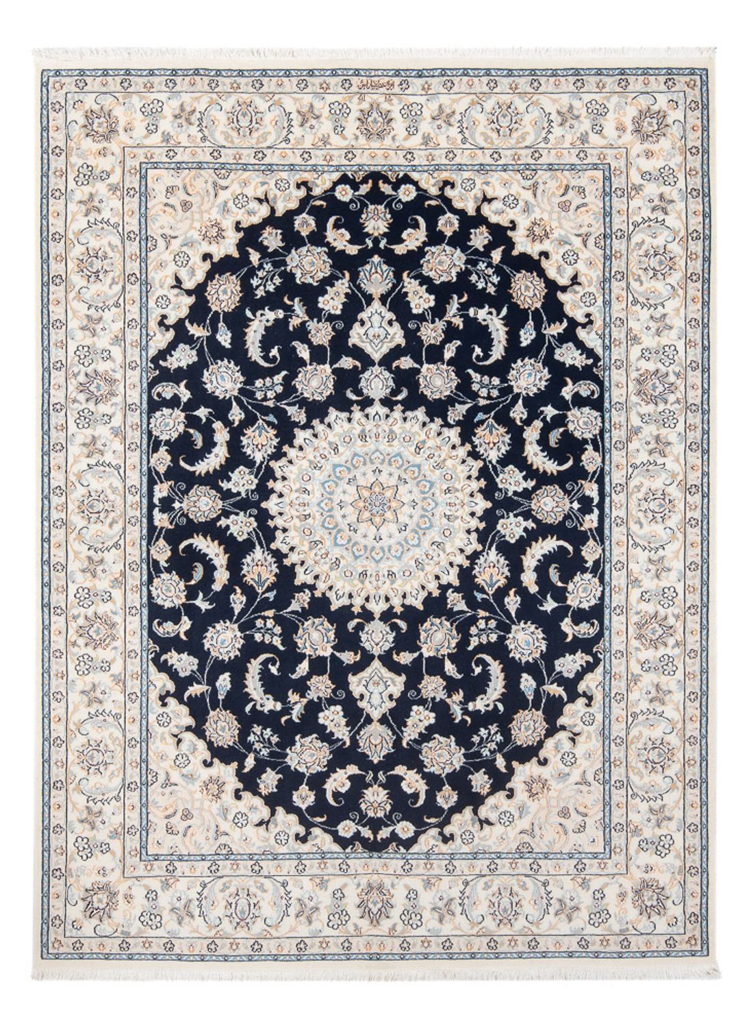 Alfombra Persa - Nain - Prima - 202 x 151 cm - azul oscuro