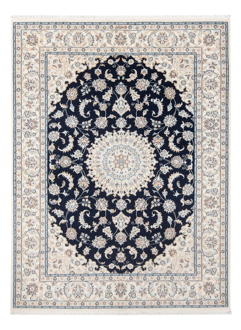 Alfombra Persa - Nain - Prima - 202 x 151 cm - azul oscuro