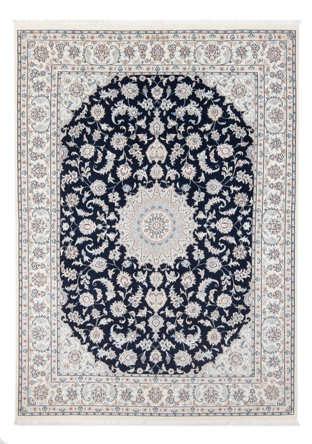 Alfombra Persa - Nain - Prima - 202 x 150 cm - azul oscuro