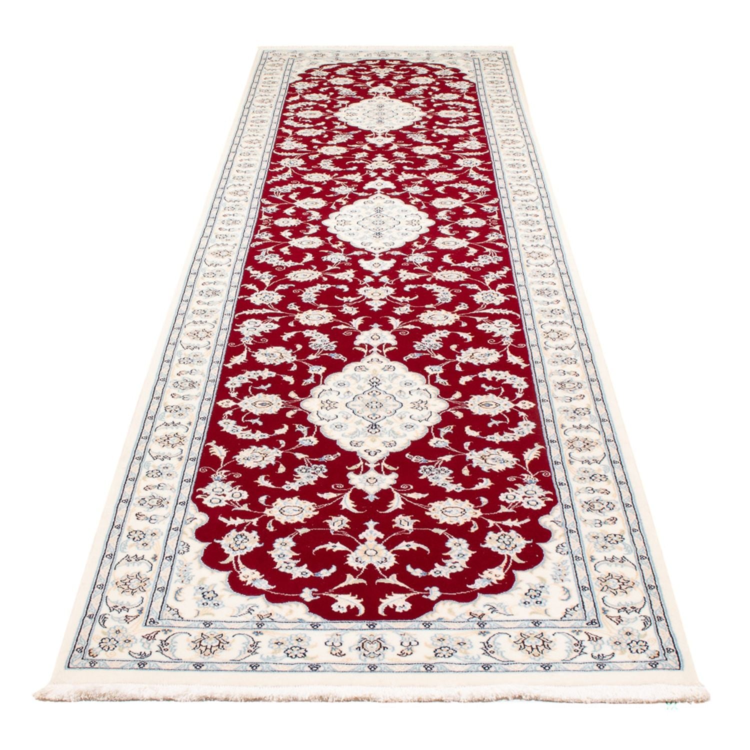 Alfombra de pasillo Alfombra Persa - Nain - Prima - 350 x 86 cm - rojo