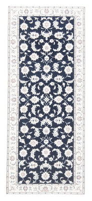 Alfombra de pasillo Alfombra Persa - Nain - Real - 194 x 82 cm - azul oscuro