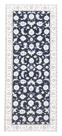 Alfombra de pasillo Alfombra Persa - Nain - Real - 194 x 82 cm - azul oscuro