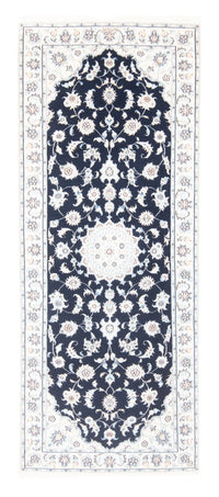 Alfombra de pasillo Alfombra Persa - Nain - Real - 197 x 81 cm - azul oscuro