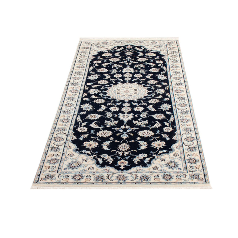 Alfombra de pasillo Alfombra Persa - Nain - Real - 197 x 81 cm - azul oscuro