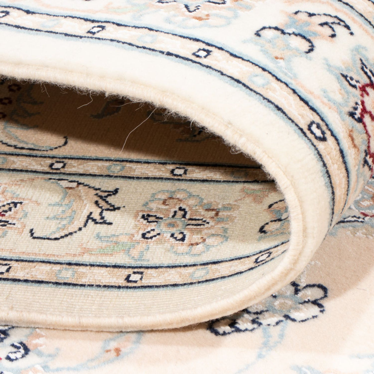 Alfombra de pasillo Alfombra Persa - Nain - Real - 201 x 82 cm - crema