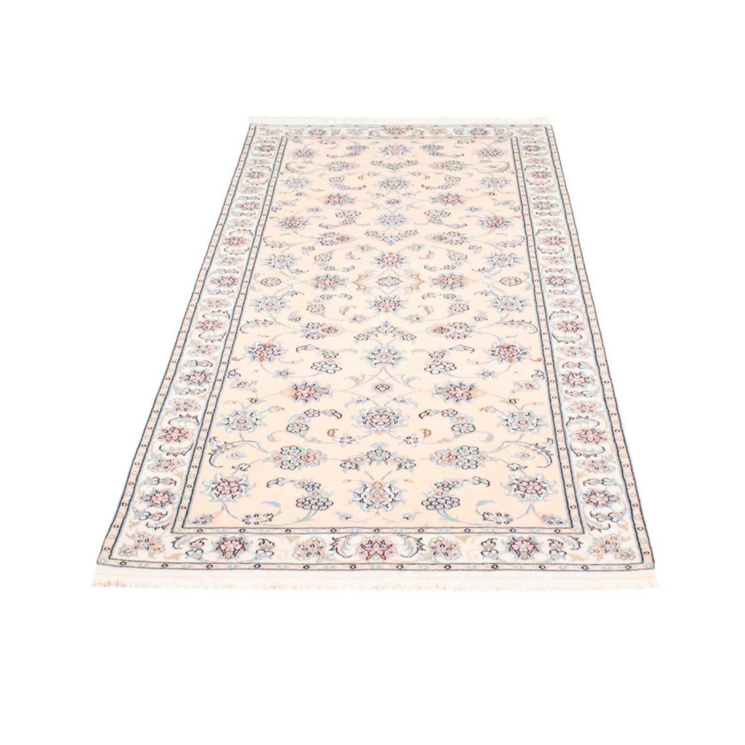 Alfombra de pasillo Alfombra Persa - Nain - Real - 201 x 82 cm - crema