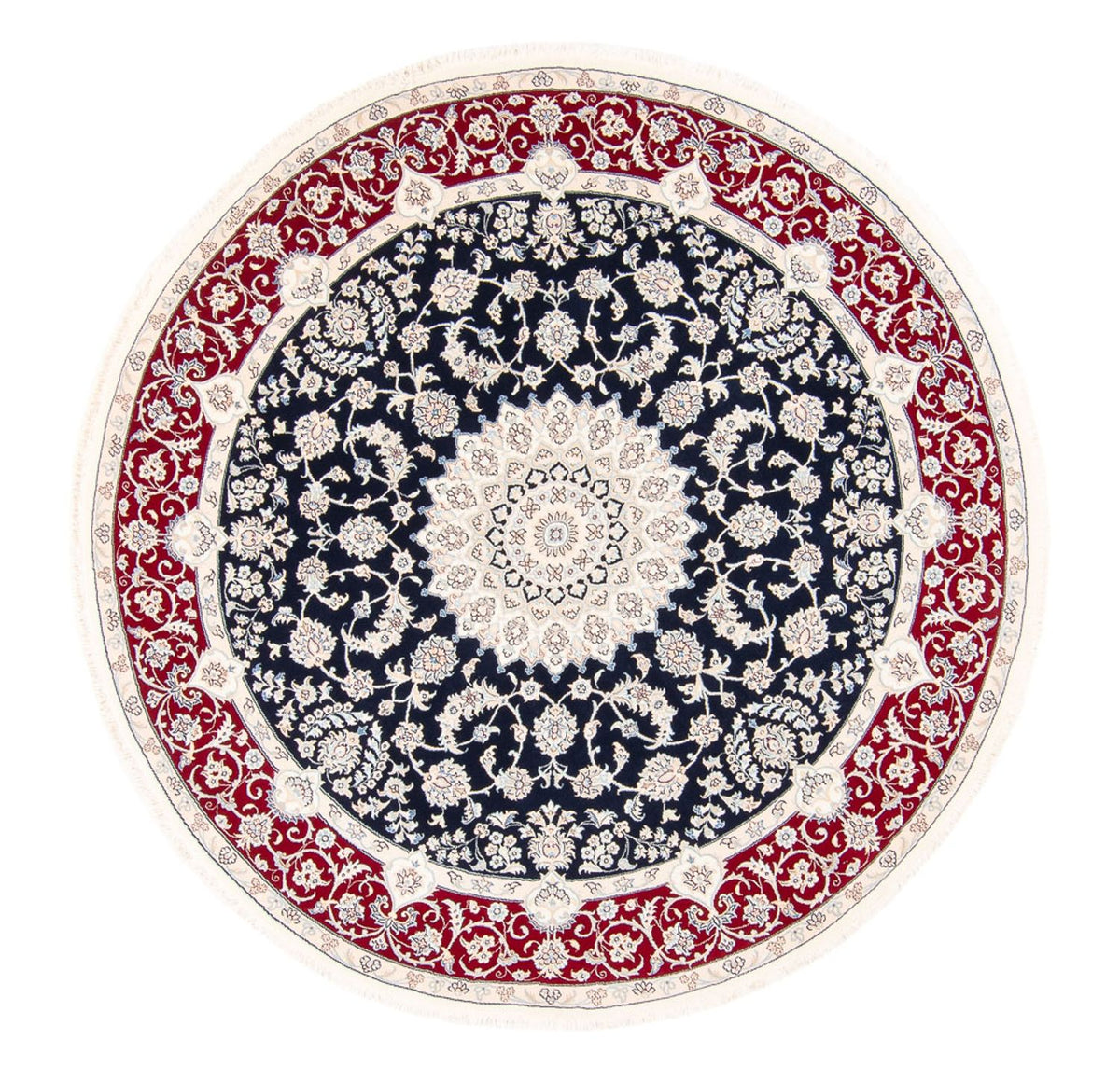 Alfombra persa - Nain redondo  - 200 x 200 cm - azul oscuro