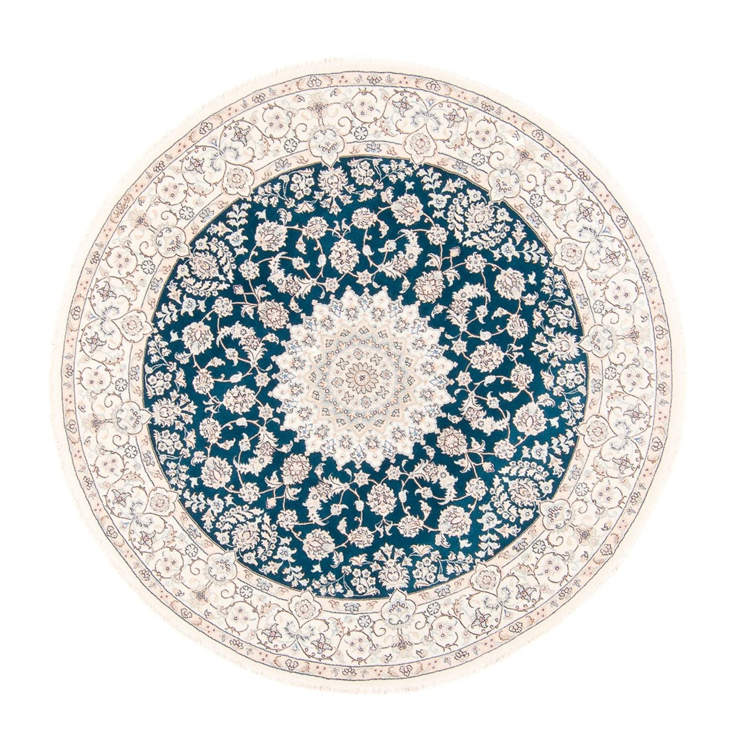 Alfombra persa - Nain redondo  - 200 x 200 cm - azul
