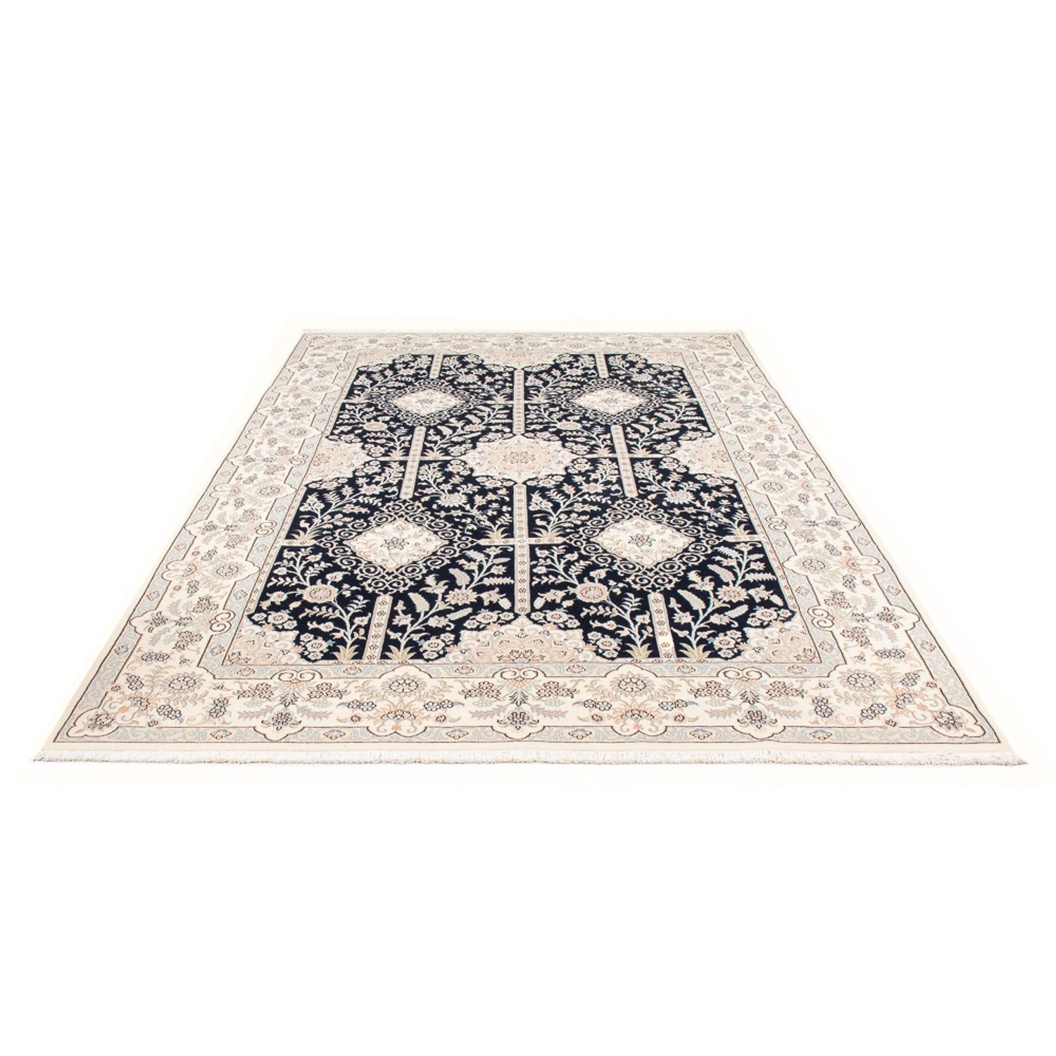 Alfombra Persa - Nain - Prima - 298 x 198 cm - azul oscuro