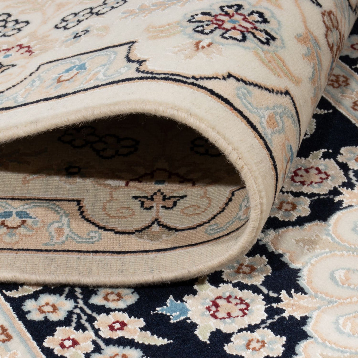 Alfombra persa - Nain - 233 x 170 cm - azul oscuro