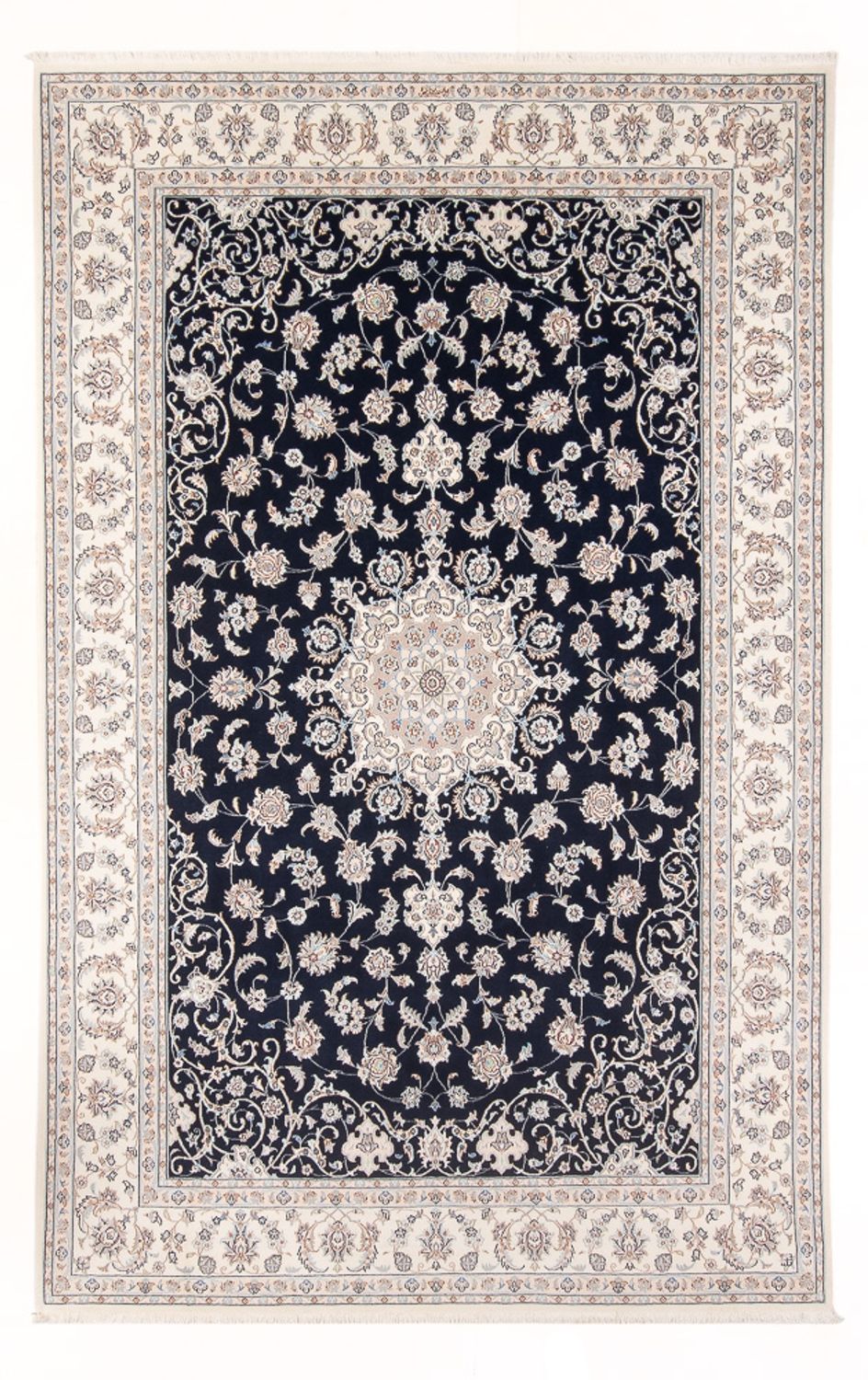 Alfombra Persa - Nain - Prima - 298 x 200 cm - azul oscuro