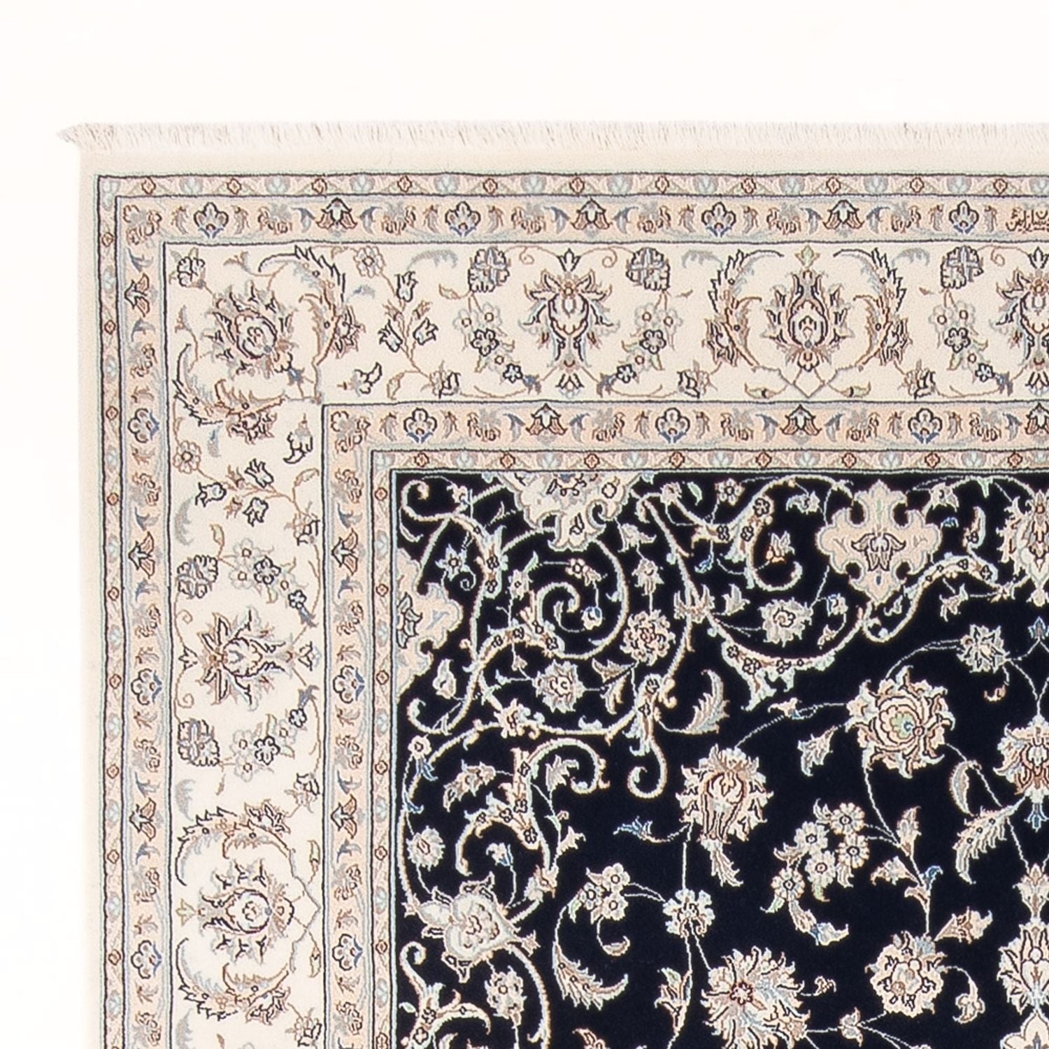 Alfombra Persa - Nain - Prima - 298 x 200 cm - azul oscuro