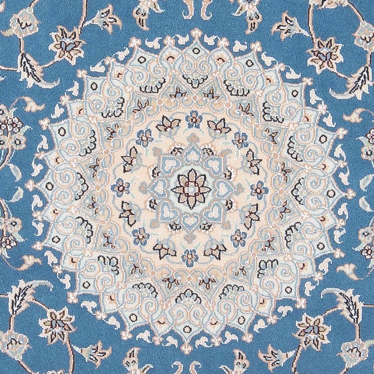 Alfombra Persa - Nain - Prima redondo  - 152 x 150 cm - azul