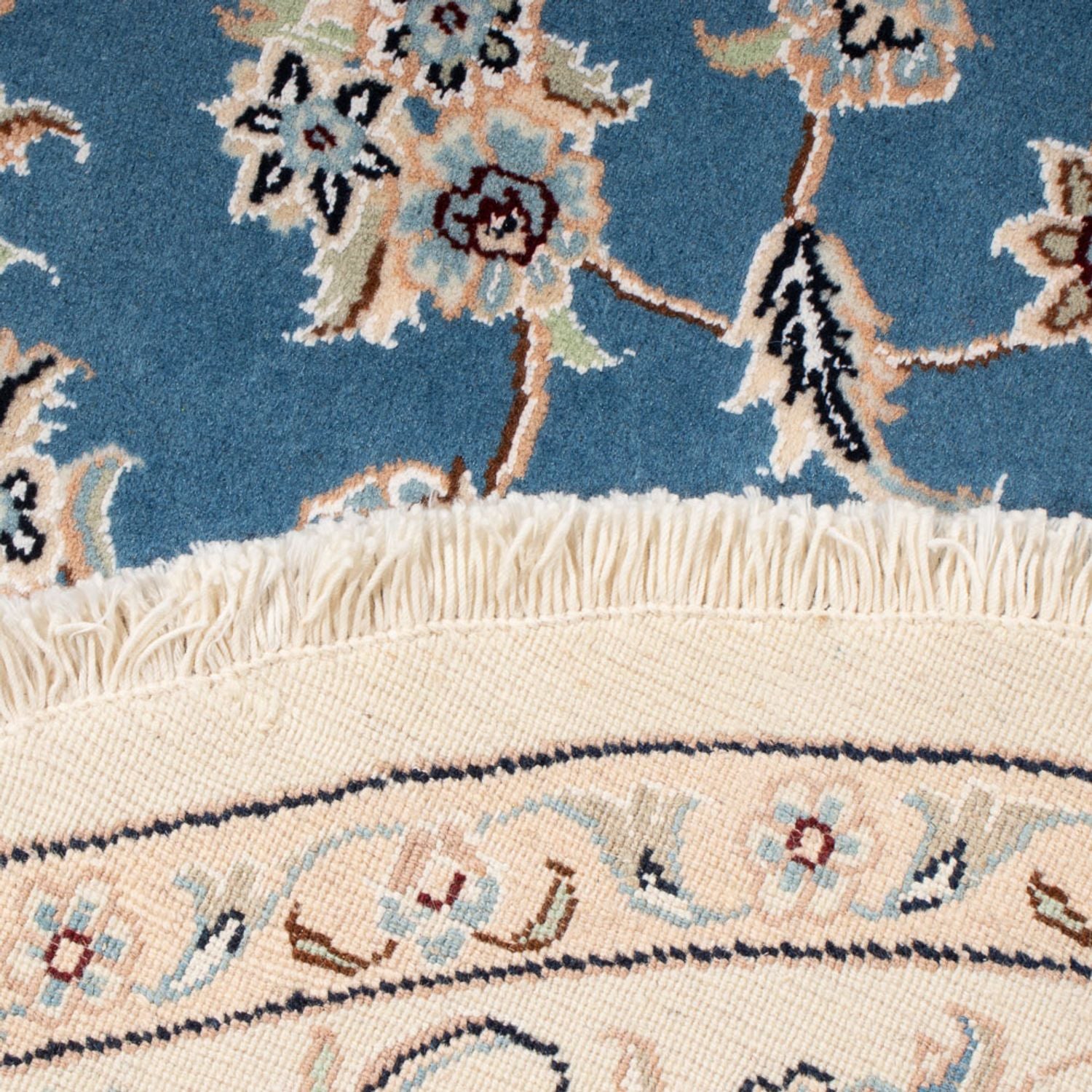 Alfombra Persa - Nain - Prima redondo  - 152 x 150 cm - azul