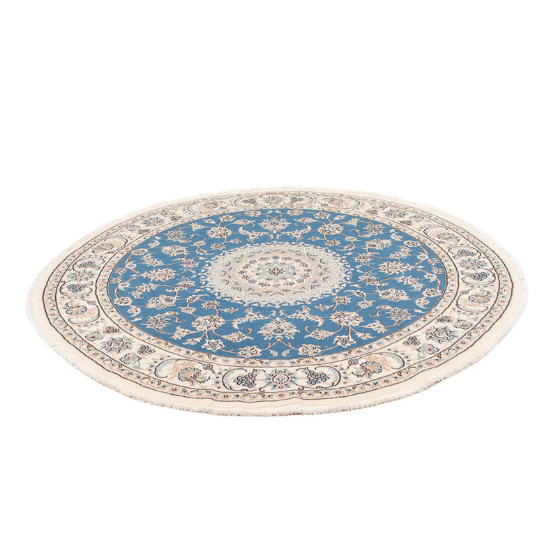Alfombra Persa - Nain - Prima redondo  - 152 x 150 cm - azul