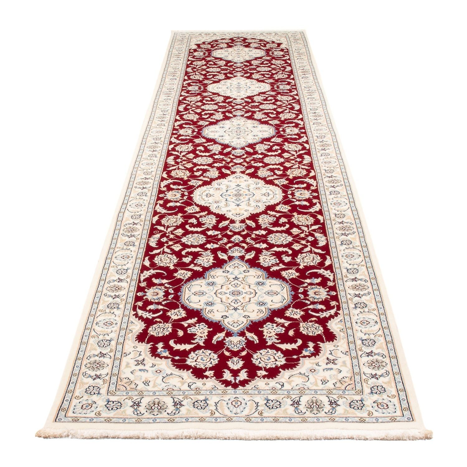 Alfombra de pasillo Alfombra Persa - Nain - Prima - 404 x 88 cm - rojo