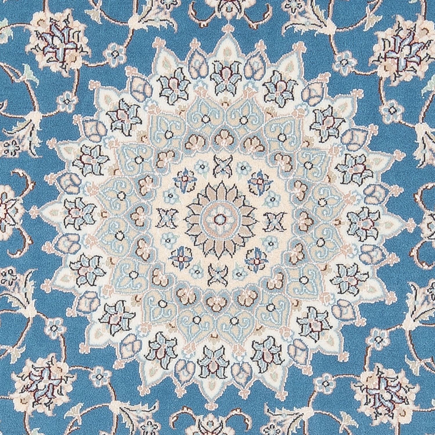 Alfombra Persa - Nain - Prima redondo  - 157 x 150 cm - azul