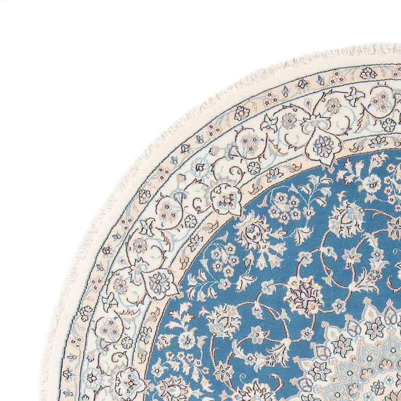 Alfombra Persa - Nain - Prima redondo  - 157 x 150 cm - azul