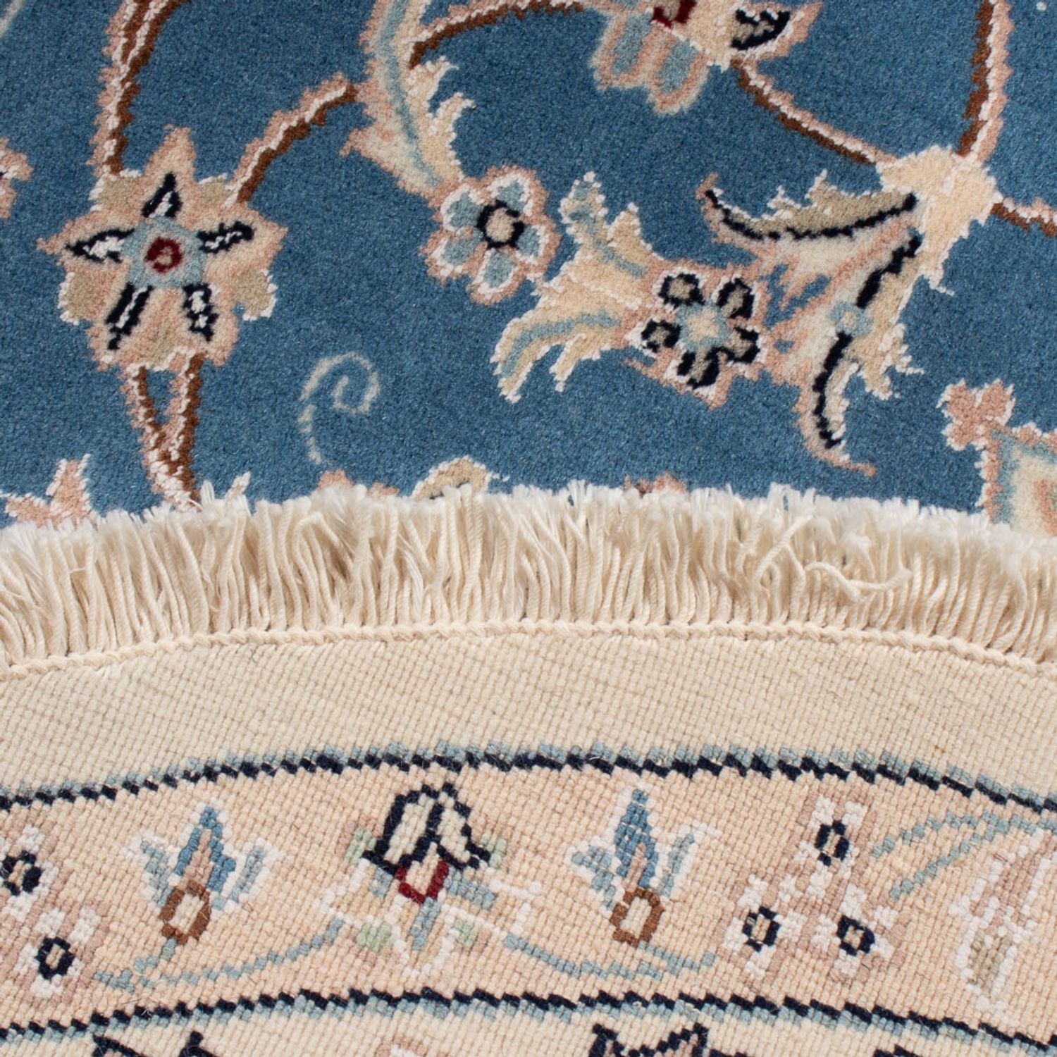 Alfombra Persa - Nain - Prima redondo  - 157 x 150 cm - azul