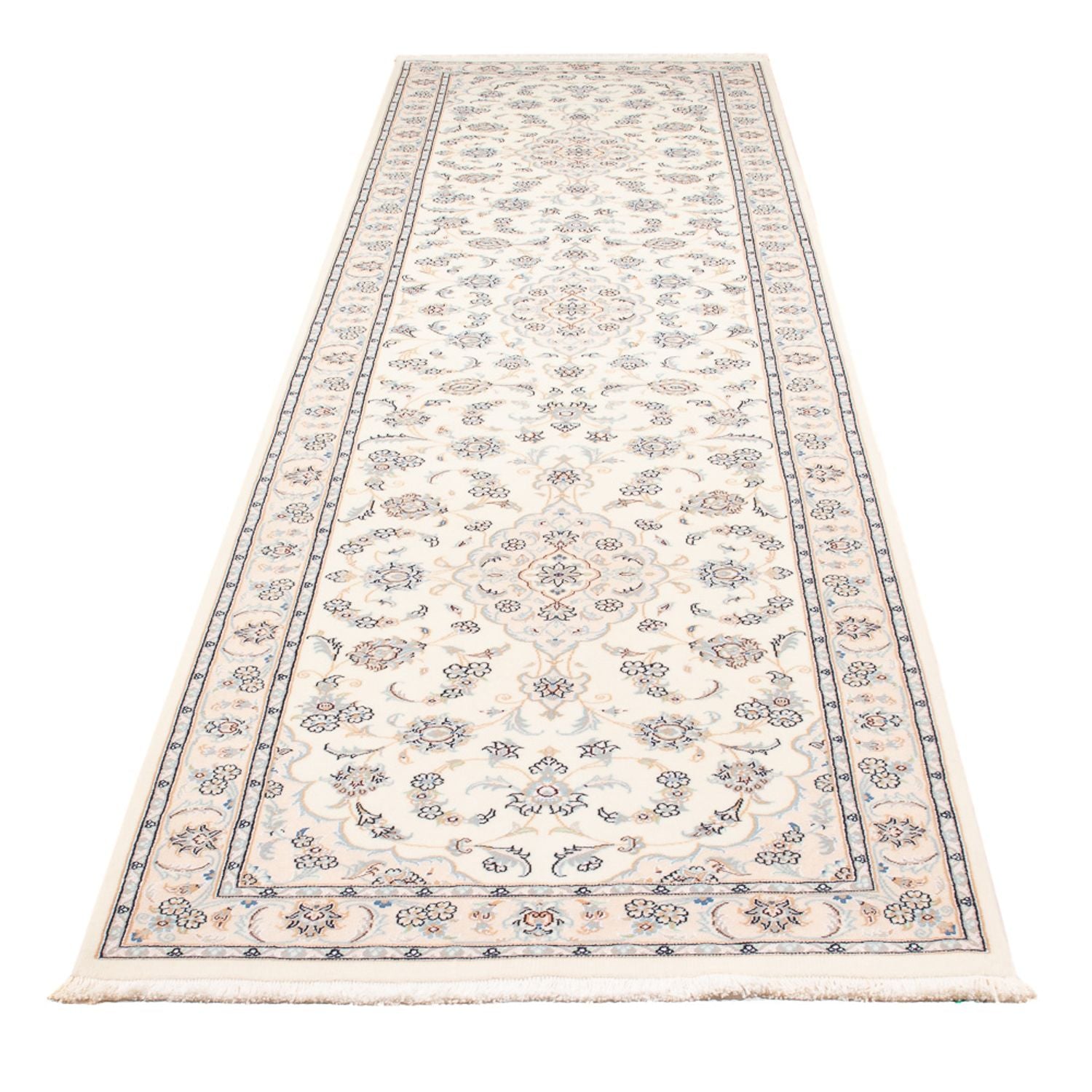 Alfombra de pasillo Alfombra Persa - Nain - Prima - 350 x 87 cm - crema