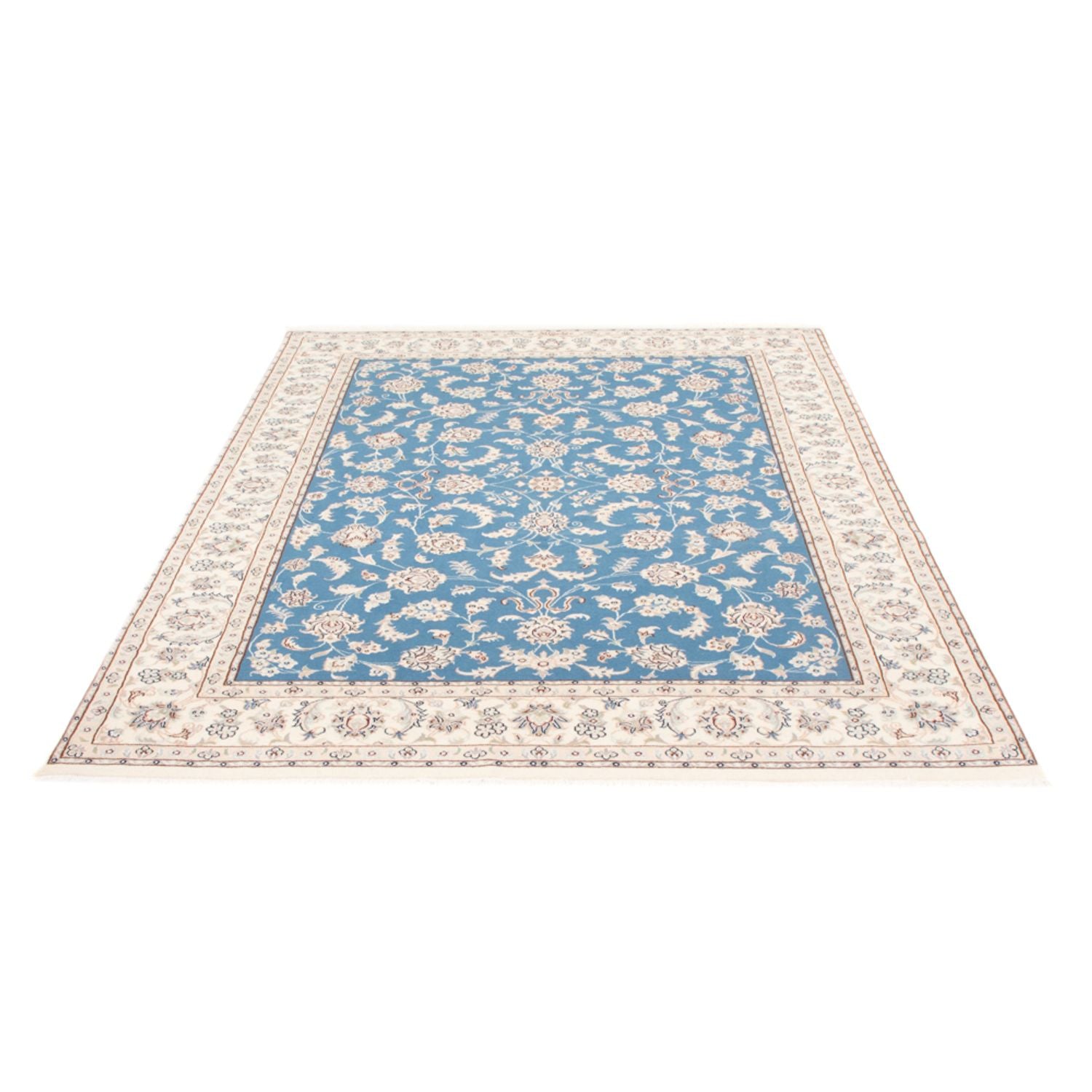 Alfombra Persa - Nain - Real - 202 x 148 cm - azul claro