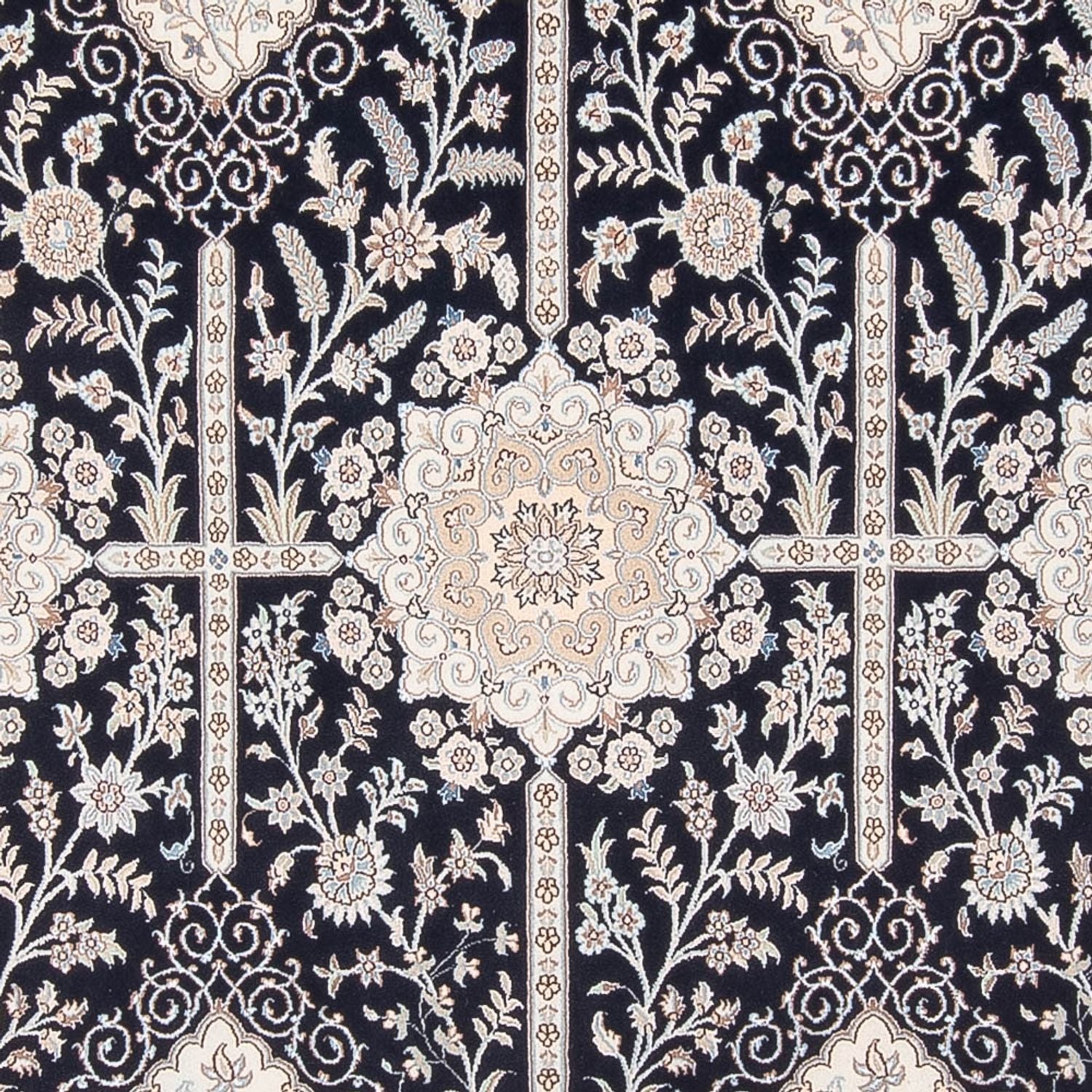 Alfombra Persa - Nain - Prima - 294 x 196 cm - azul oscuro