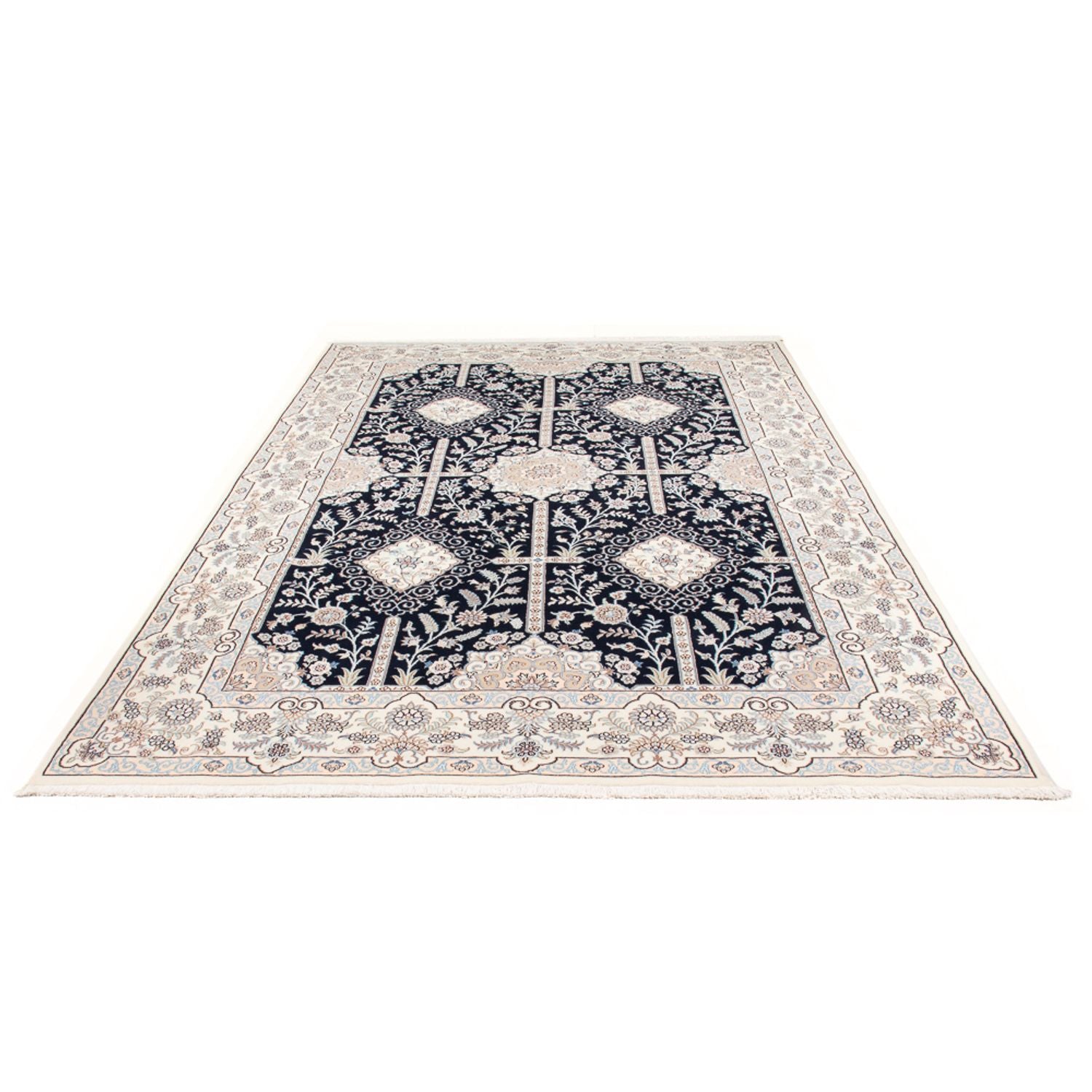 Alfombra Persa - Nain - Prima - 294 x 196 cm - azul oscuro