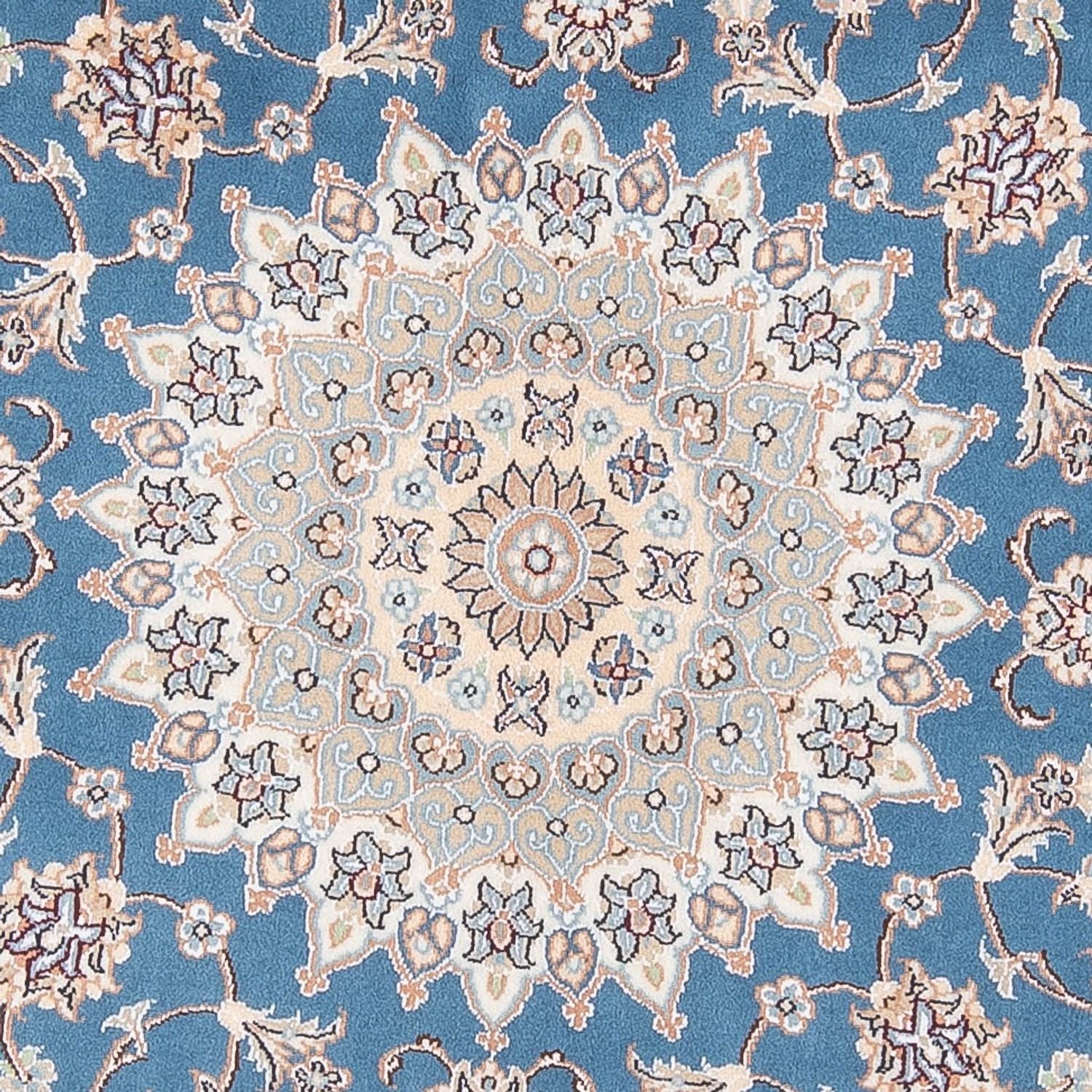 Alfombra Persa - Nain - Prima redondo  - 154 x 151 cm - azul