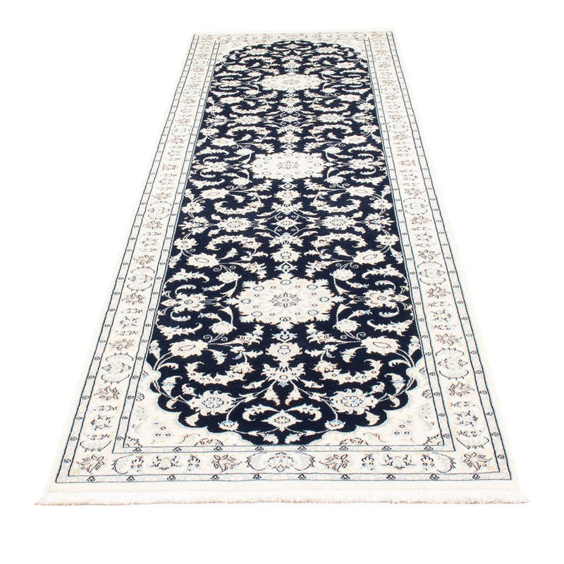 Alfombra de pasillo Alfombra Persa - Nain - Prima - 296 x 80 cm - azul oscuro