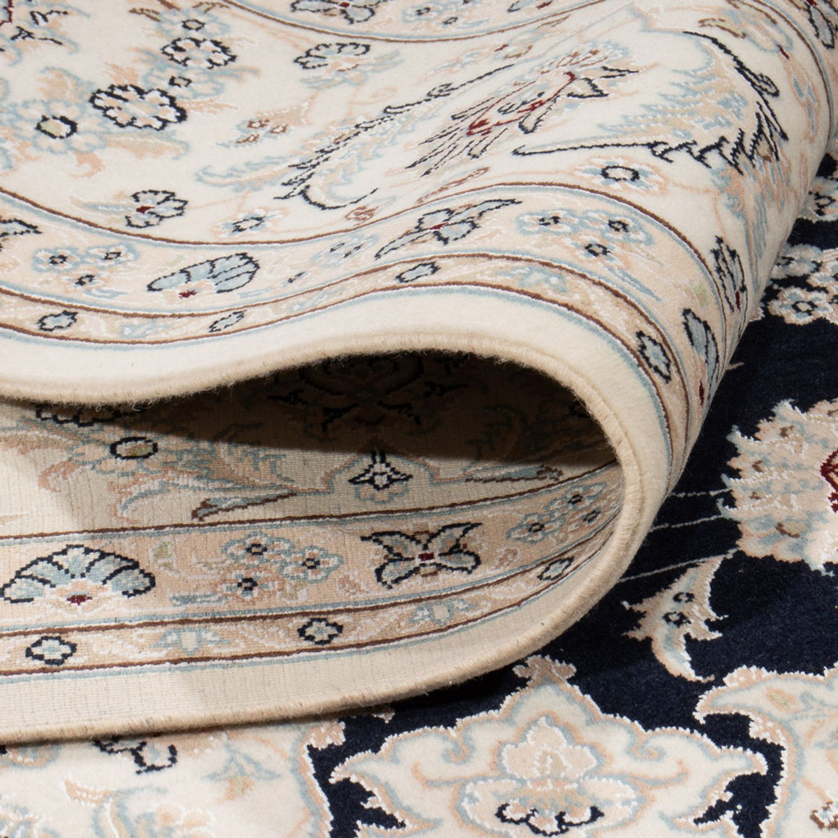 Alfombra persa - Nain - 267 x 247 cm - azul oscuro